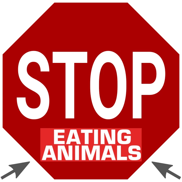 Stop Sign Eating Animals Stickers