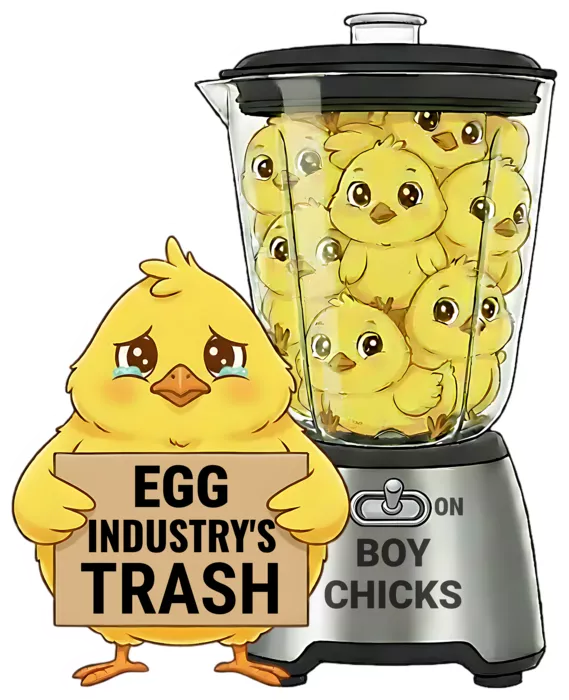 Vegan message sticker: Egg Industry's Trash