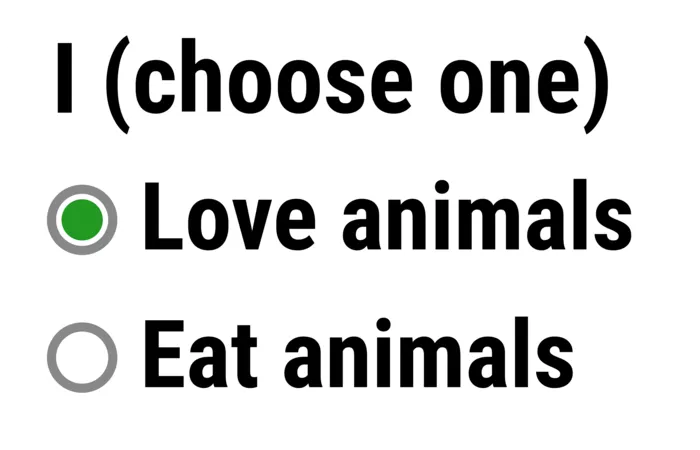 Vegan message sticker: Choose One - Love Animals