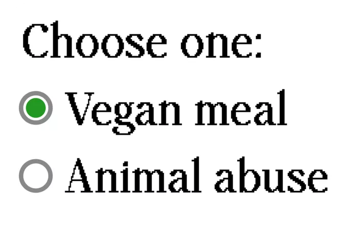 Vegan message sticker: Choose One - Vegan Meal