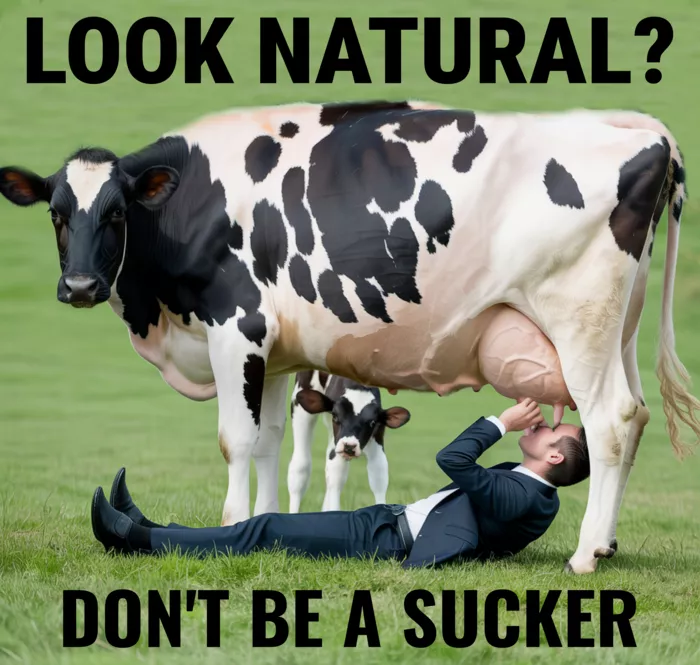 Vegan message sticker: Don't Be A Sucker