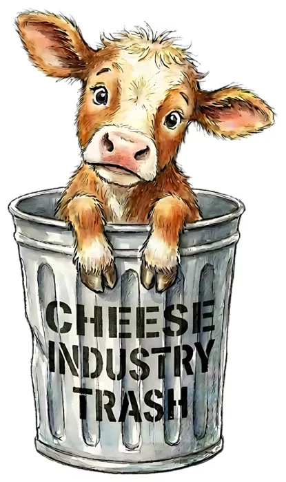 Vegan message sticker: Cheese Industry Trash
