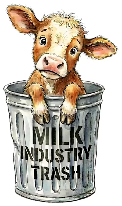 Vegan message sticker: Milk Industry Trash