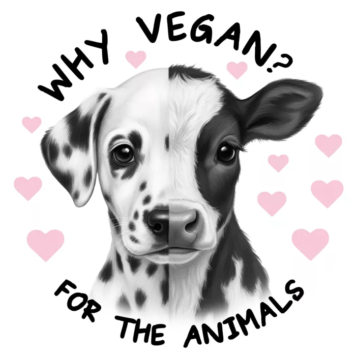 Vegan message sticker: Why Vegan - For The Animals