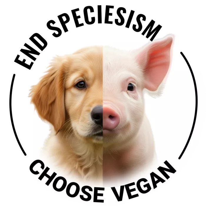 Vegan message sticker: End Speciesism - Choose Vegan