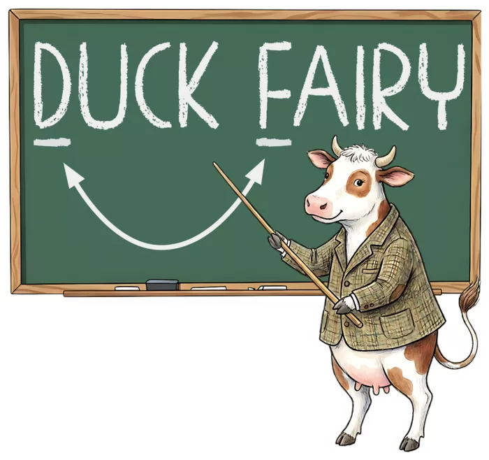Vegan message sticker: Duck Fairy