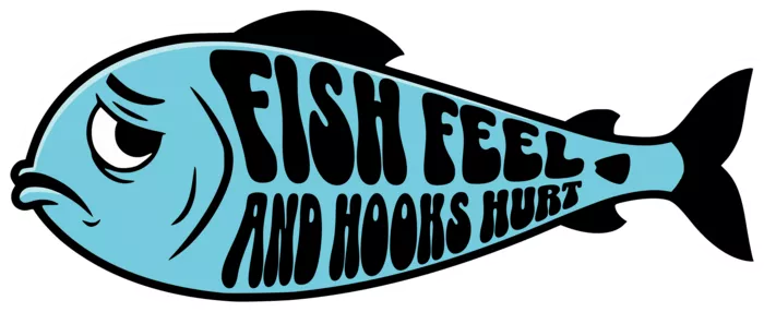 Vegan message sticker: Fish Feel And Hooks Hurt