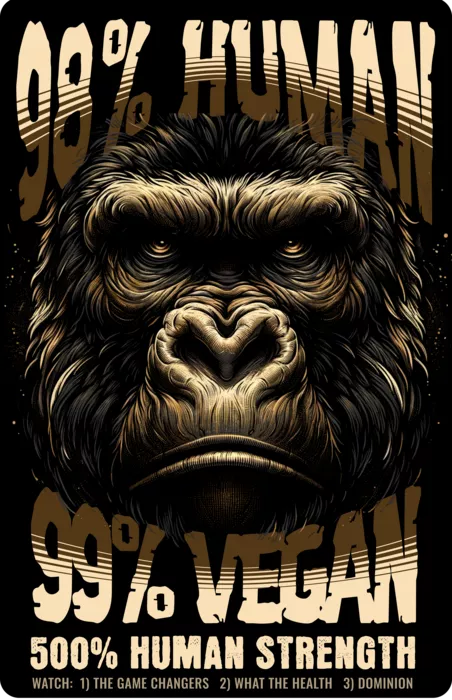 Vegan message sticker: Vegan Gorilla