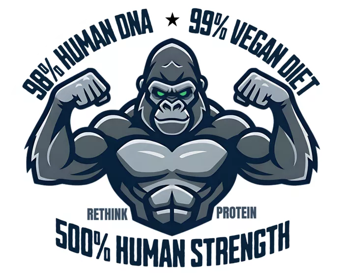 Vegan message sticker: Vegan Gorilla