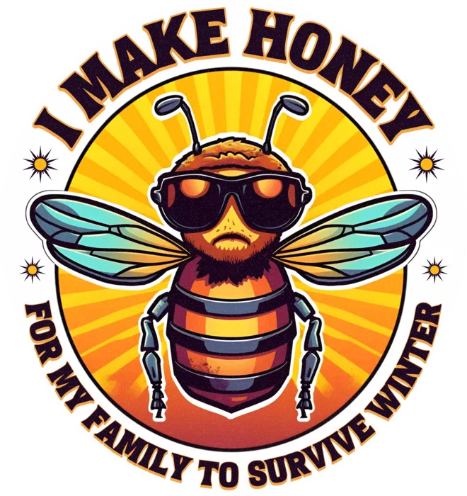 Vegan message sticker: Bees Make Honey To Survive Winter
