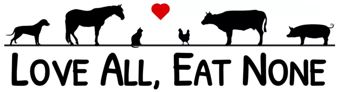Vegan message sticker: Love All - Eat None
