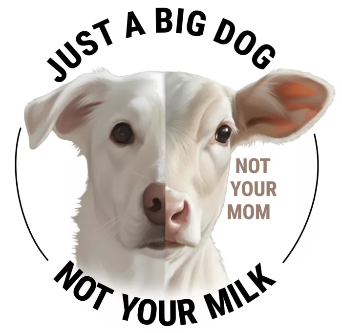 Vegan message sticker: Not Your Mom - Not Your Milk