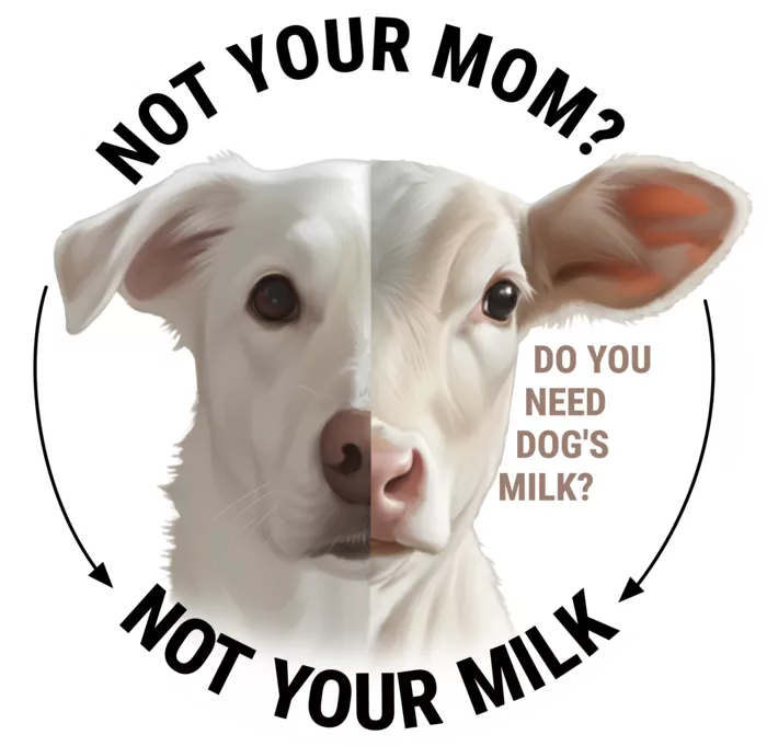 Vegan message sticker: Not Your Mom - Not Your Milk