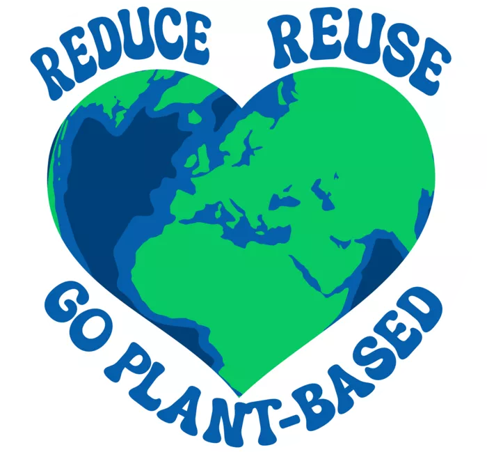 Vegan message sticker: Love Your Mother - Reduce - Reuse - Go Plant Based