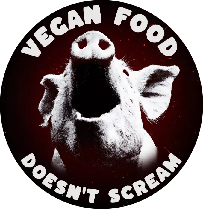 Vegan message sticker: Vegan Food Doesn't Scream