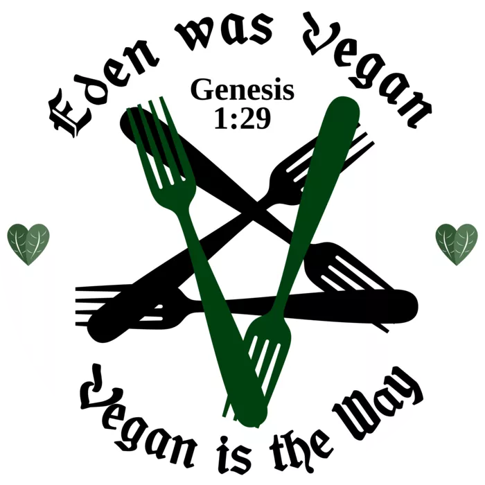 Vegan message sticker: Eden Was Vegan - Vegan Is The Way