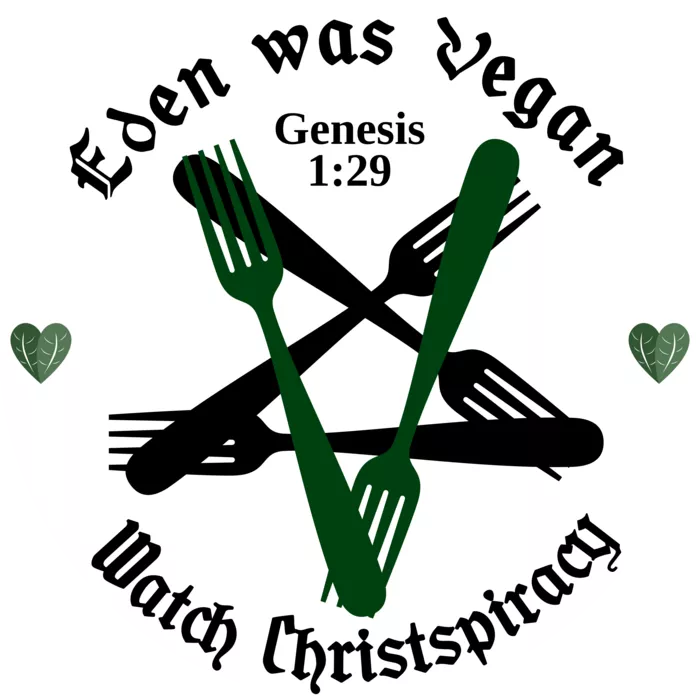 Vegan message sticker: Eden Was Vegan - Watch Christspiracy