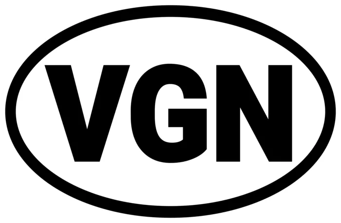 Vegan message sticker: Vgn Oval