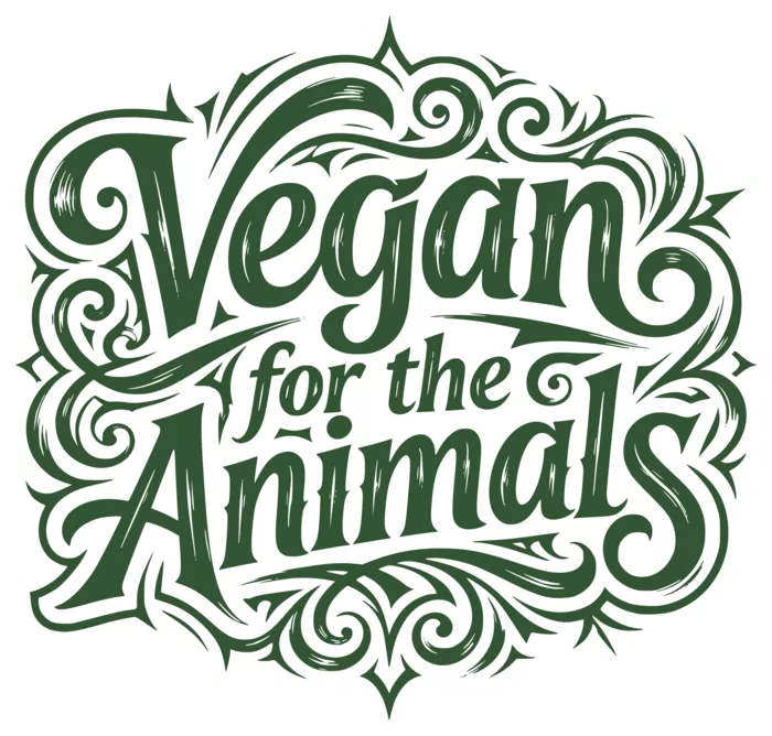 Vegan message sticker: Vegan For The Animals