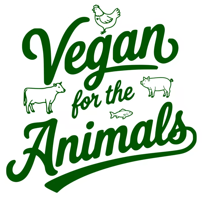 Vegan message sticker: Vegan For The Animals