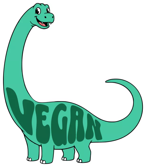 Vegan message sticker: Titanosaur Vegan Dinosaur