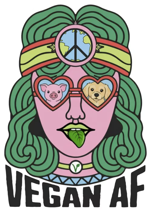 Vegan message sticker: Vegan Af Girl