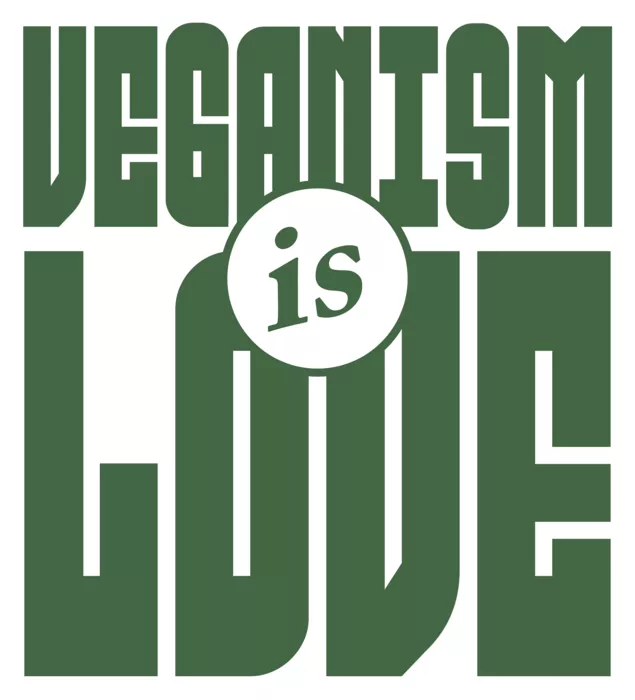 Vegan message sticker: Veganism Is Love
