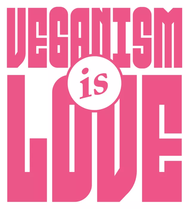 Vegan message sticker: Veganism Is Love